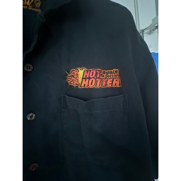 A&W Signature Series Mens Silk Button-Up Shirt "Hotter Than Hotter" Black M 2002 - Picture 7 of 11